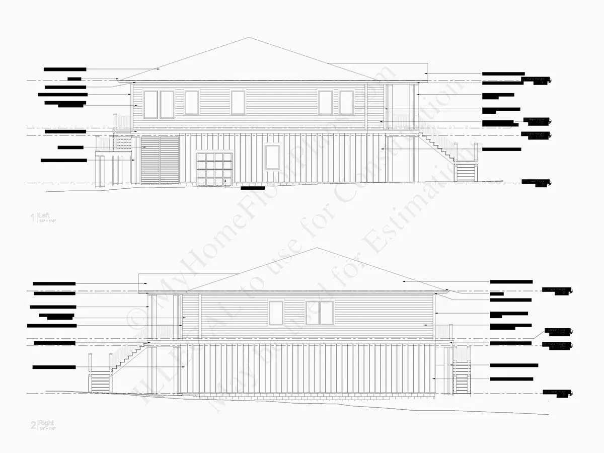 Projekt domu piętrowego o pow. 372 m²: 4 Sypialnie, Gabinet, 6 Łazienki, Otwarta kuchnia, Garaż