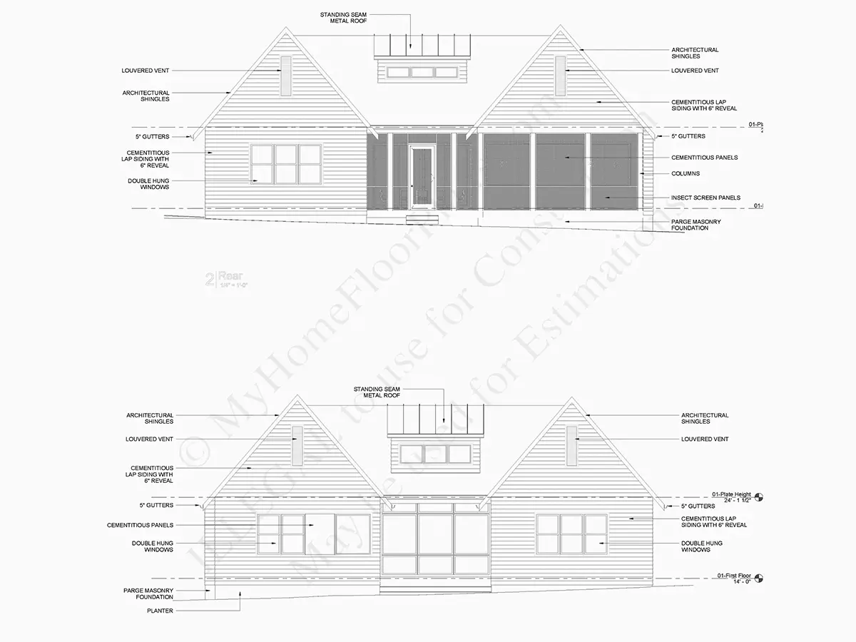 Projekt domu parterowego o pow. 201 m²: 3 Sypialnie, Gabinet, 2 Łazienki, Otwarta kuchnia, Garaż