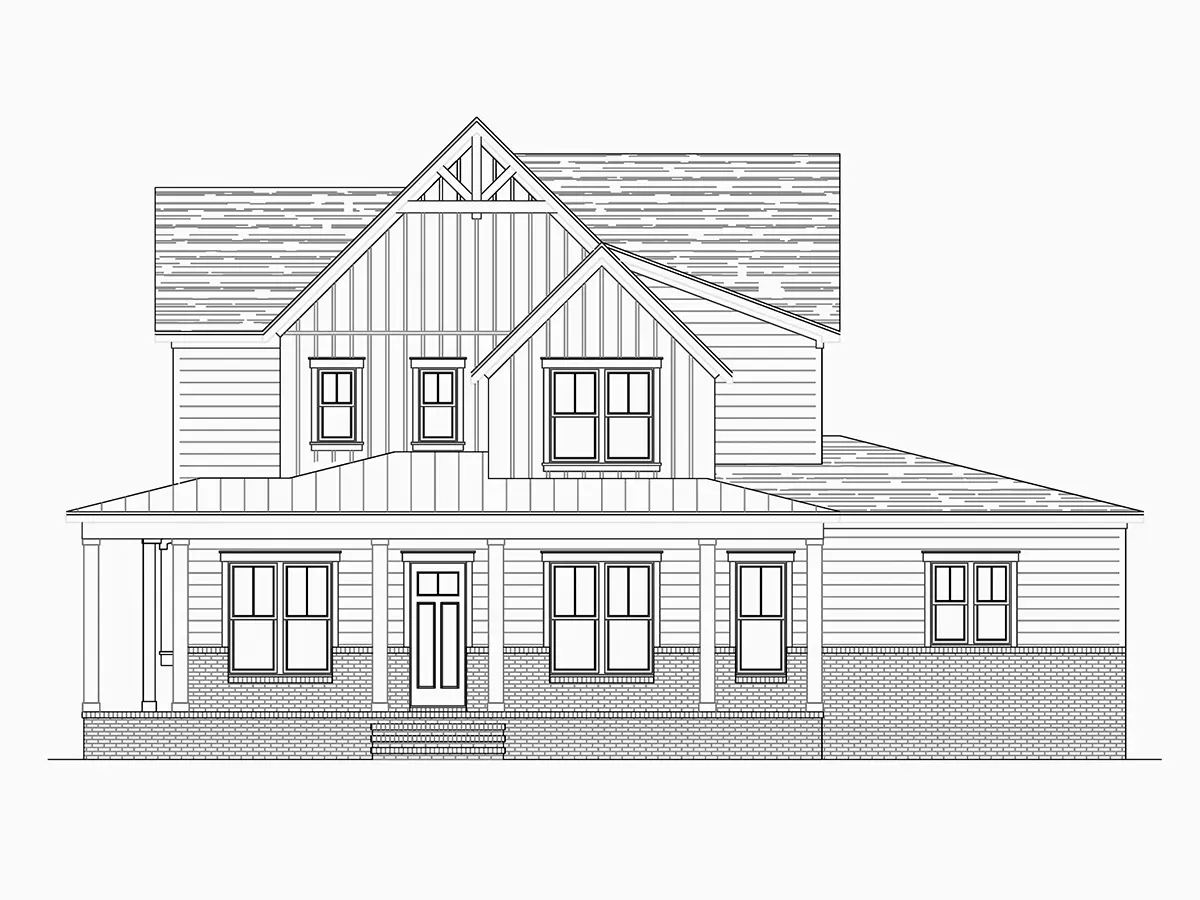 Projekt domu piętrowego o pow. 375 m²: 4 Sypialnie, Gabinet, 6 Łazienki, Otwarta kuchnia, Garaż