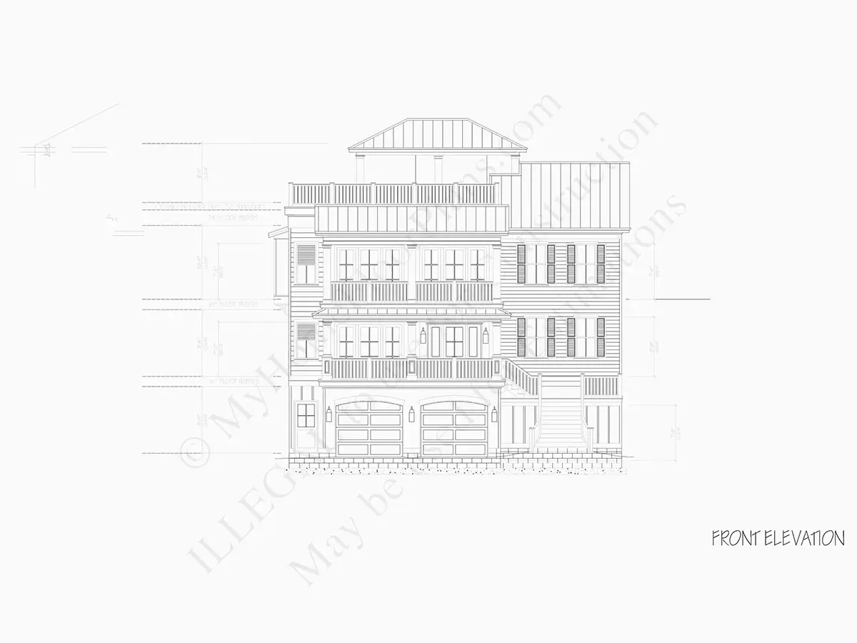 Projekt domu dwupiętrowego o pow. 473 m²: 5 Sypialnie, 5 Łazienki, Otwarta kuchnia, Garaż