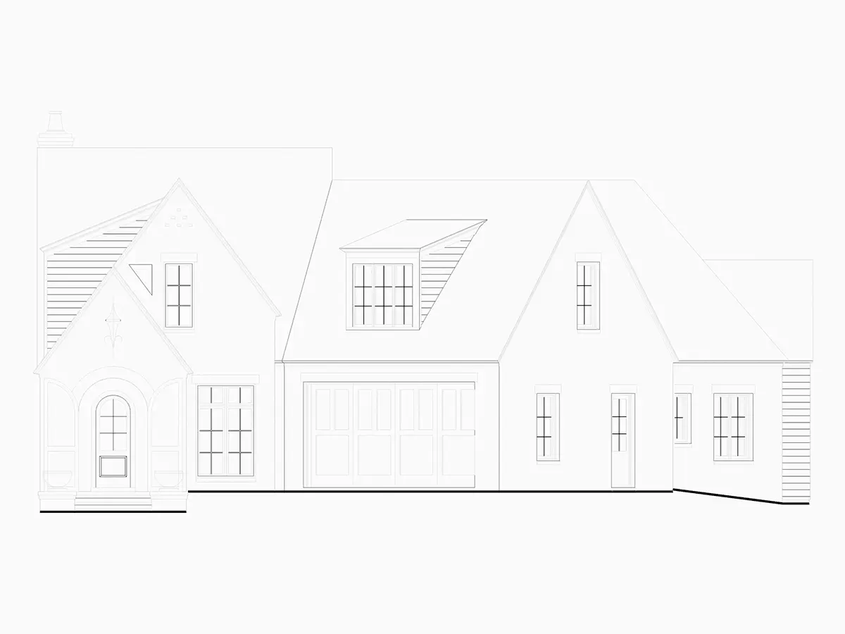 Projekt domu z poddaszem użytkowym o pow. 357 m²: 4 Sypialnie, 5 Łazienki, Otwarta kuchnia, Garaż