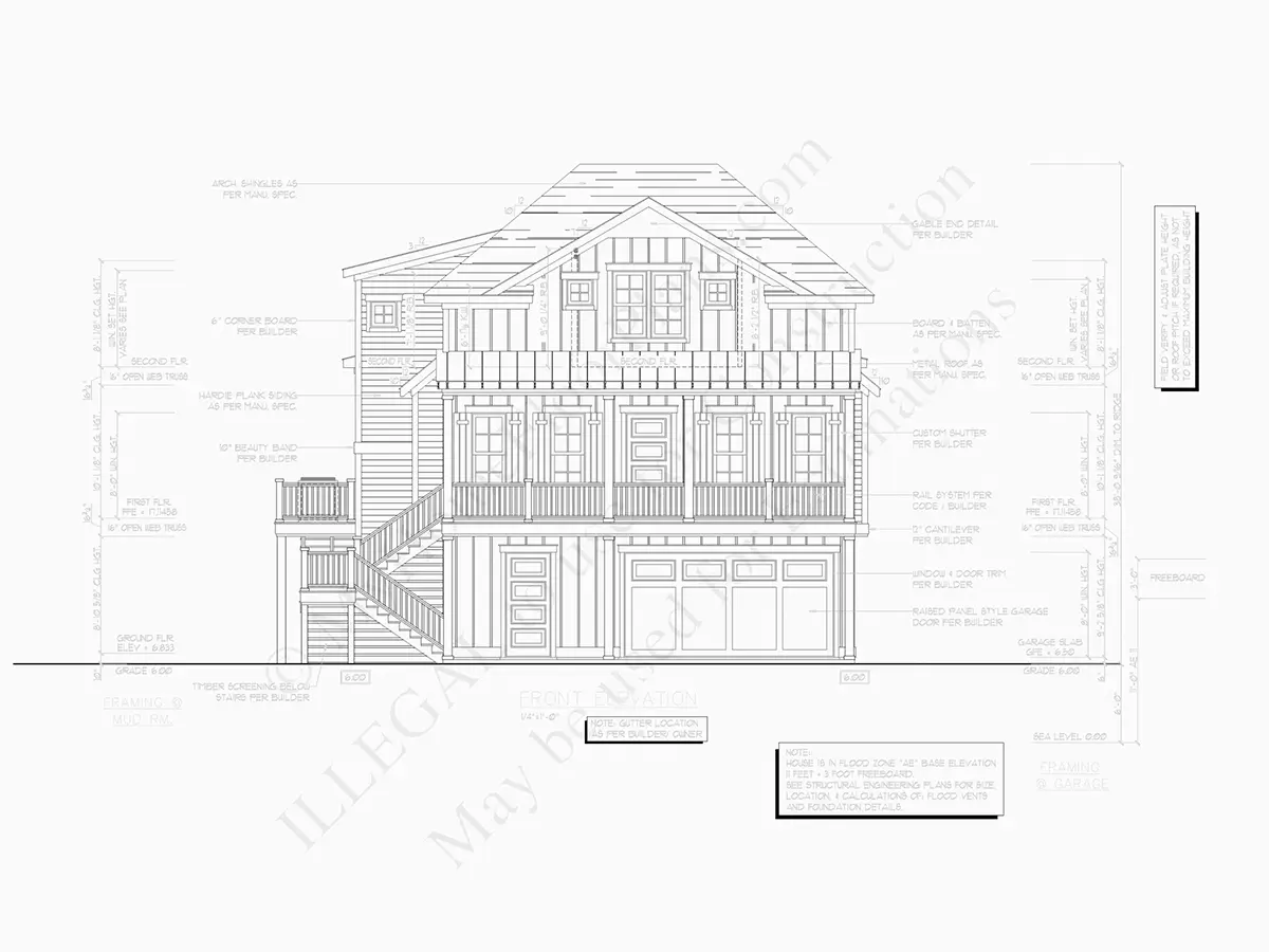 Projekt domu dwupiętrowego o pow. 203 m²: 3 Sypialnie, 2 Łazienki, Otwarta kuchnia, Garaż