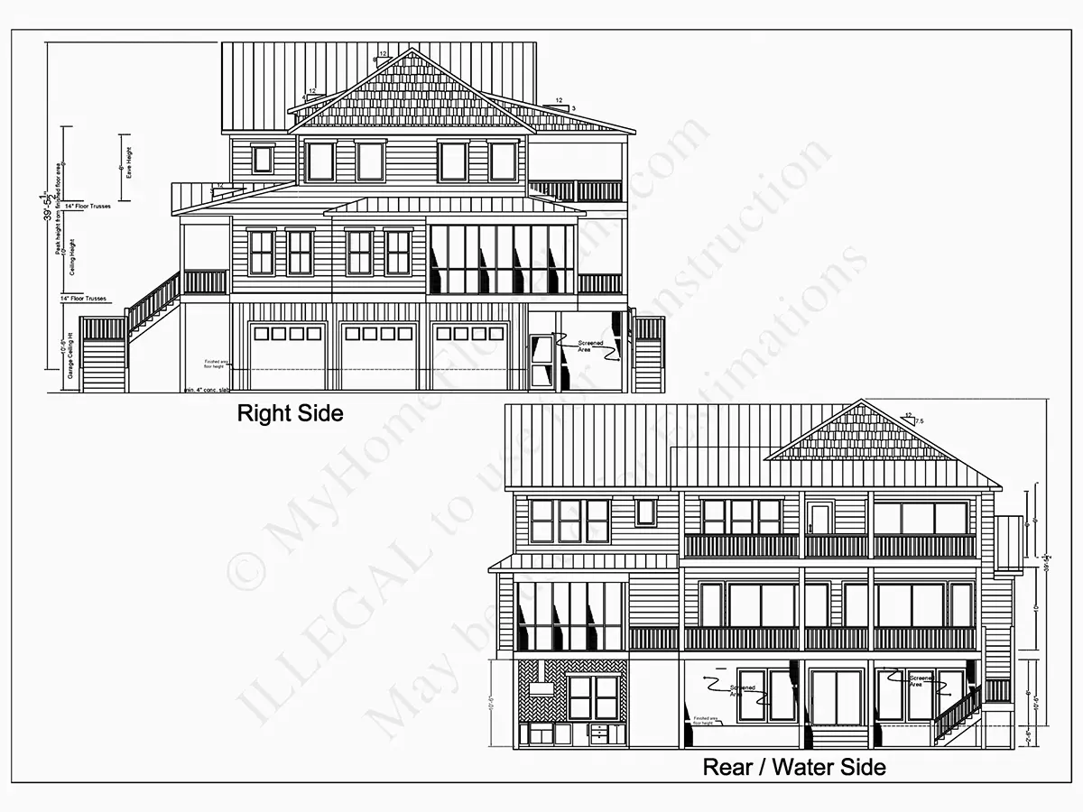 Projekt domu dwupiętrowego o pow. 378 m²: 5 Sypialnie, Gabinet, 6 Łazienki, Otwarta kuchnia, Garaż