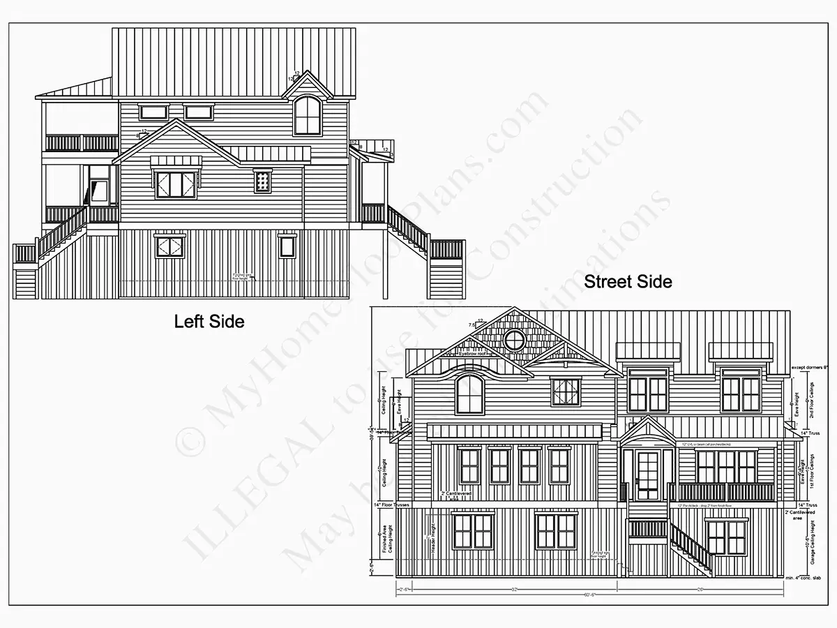 Projekt domu dwupiętrowego o pow. 378 m²: 5 Sypialnie, Gabinet, 6 Łazienki, Otwarta kuchnia, Garaż
