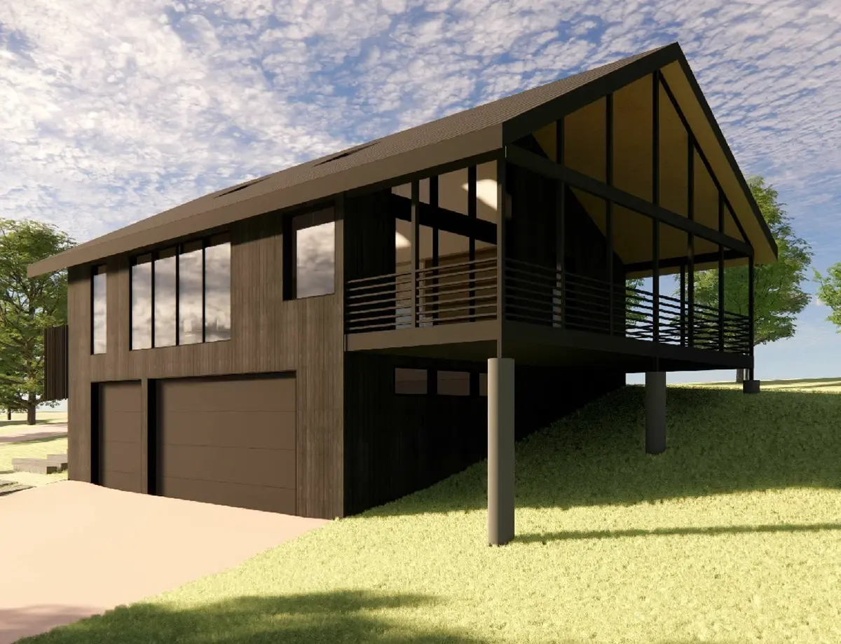 Projekt domu piętrowego o pow. 113 m²: 2 Sypialnie, 2 Łazienki, Otwarta kuchnia, Garaż