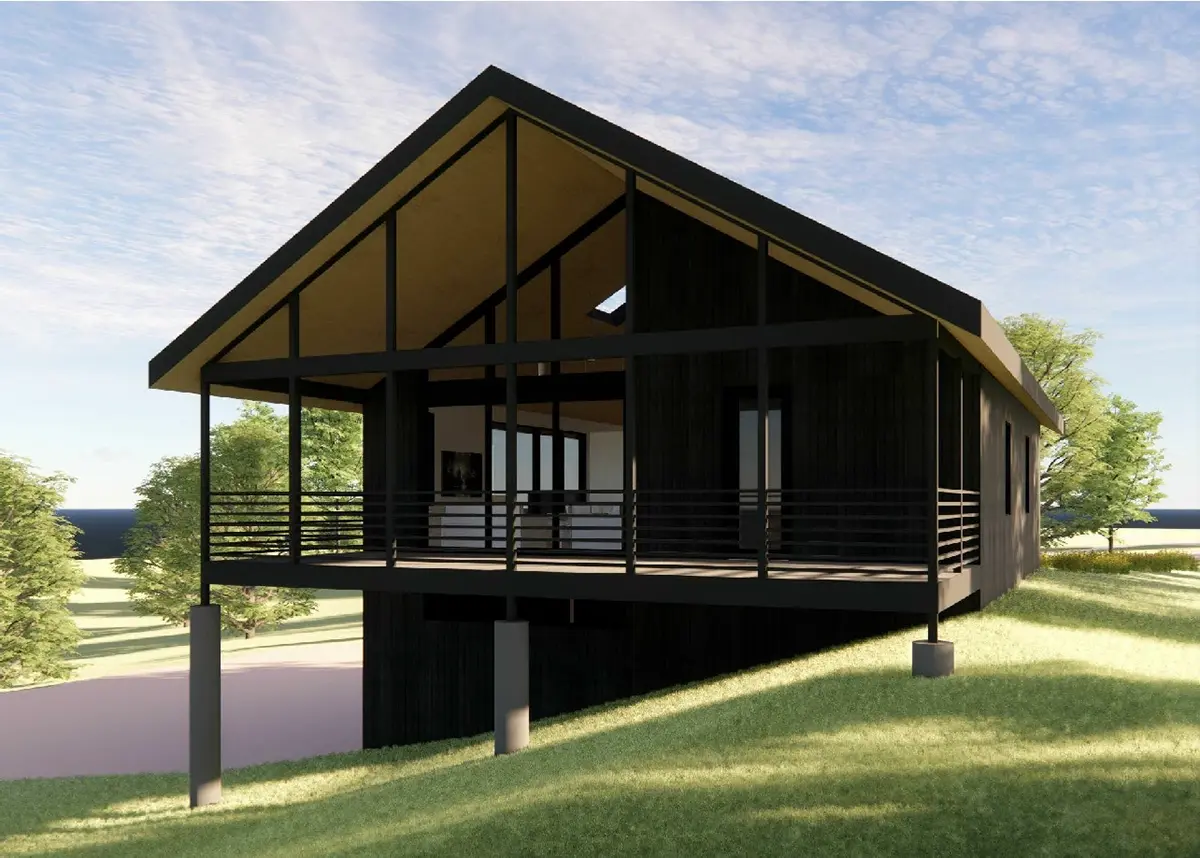 Projekt domu piętrowego o pow. 113 m²: 2 Sypialnie, 2 Łazienki, Otwarta kuchnia, Garaż