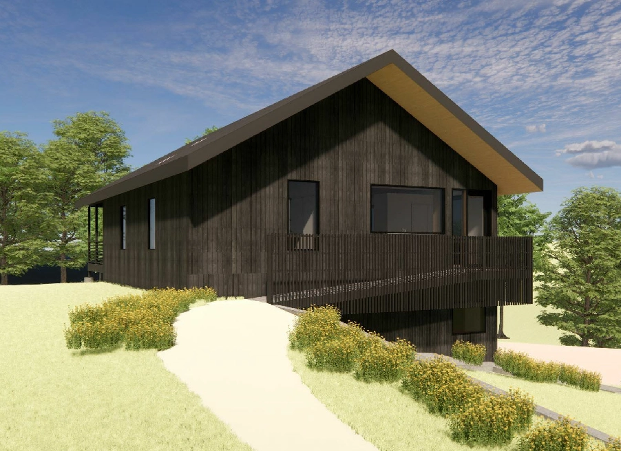 Projekt domu piętrowego o pow. 113 m²: 2 Sypialnie, 2 Łazienki, Otwarta kuchnia, Garaż