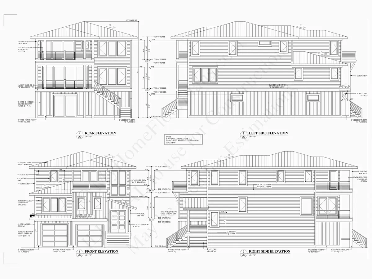 Projekt domu dwupiętrowego o pow. 340 m²: 4 Sypialnie, 5 Łazienki, Otwarta kuchnia, Garaż