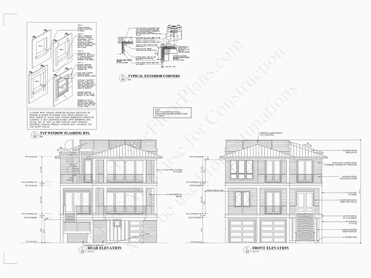 Projekt domu dwupiętrowego o pow. 383 m²: 5 Sypialnie, 5 Łazienki, Otwarta kuchnia, Garaż