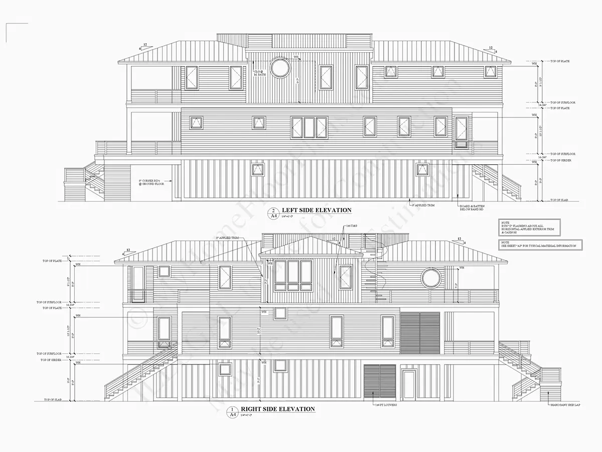 Projekt domu dwupiętrowego o pow. 383 m²: 5 Sypialnie, 5 Łazienki, Otwarta kuchnia, Garaż