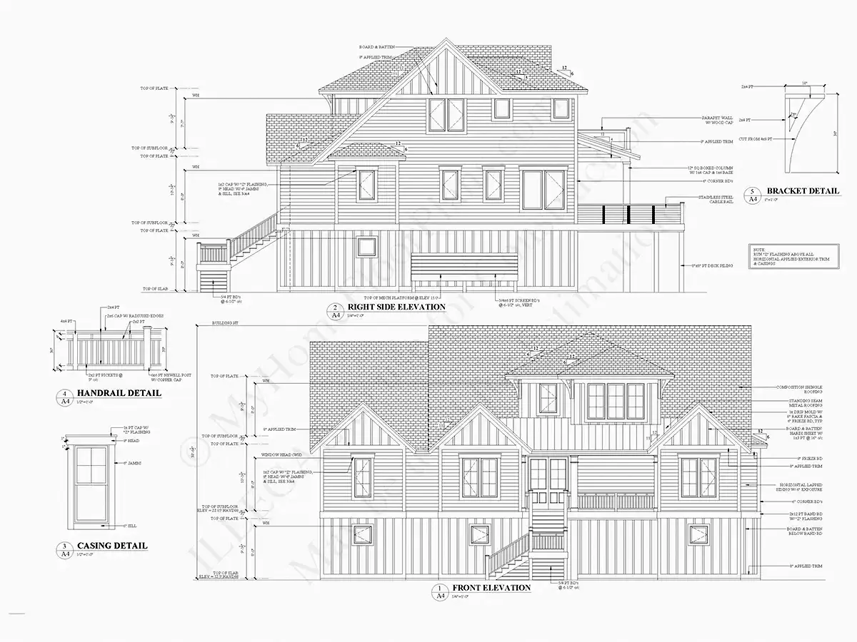Projekt domu dwupiętrowego o pow. 377 m²: 4 Sypialnie, Gabinet, 5 Łazienki, Garaż