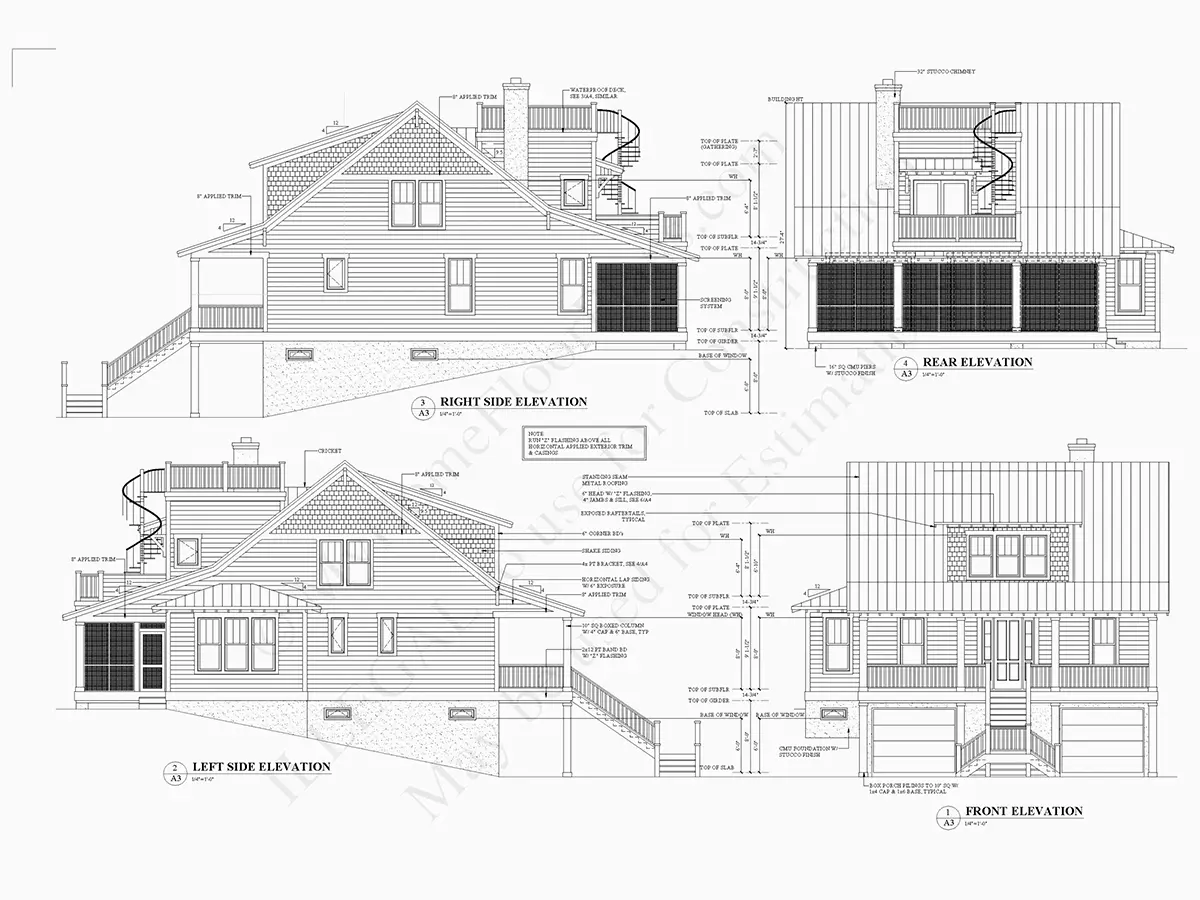 Projekt domu dwupiętrowego o pow. 206 m²: 4 Sypialnie, 3 Łazienki, Otwarta kuchnia, Garaż