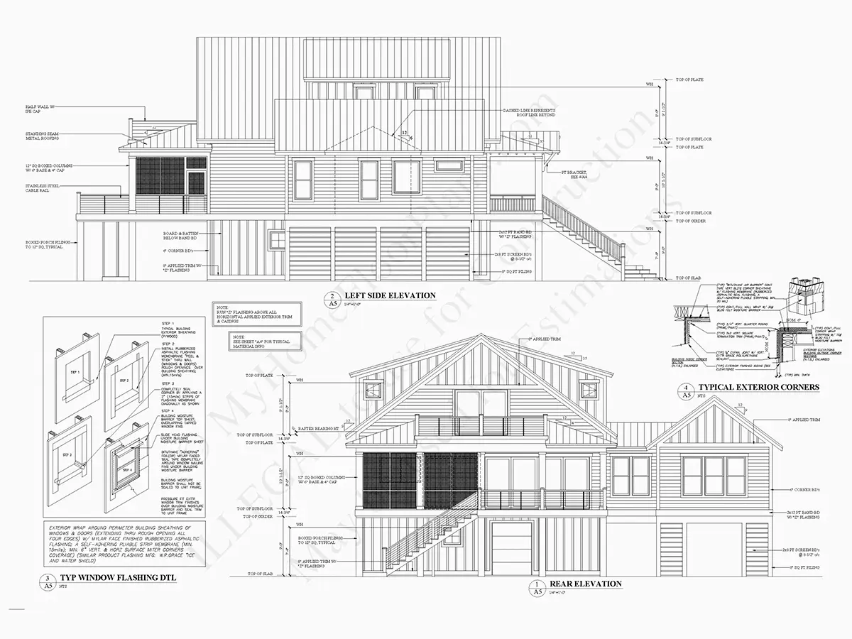 Projekt domu dwupiętrowego o pow. 340 m²: 3 Sypialnie, Gabinet, 4 Łazienki, Otwarta kuchnia, Garaż