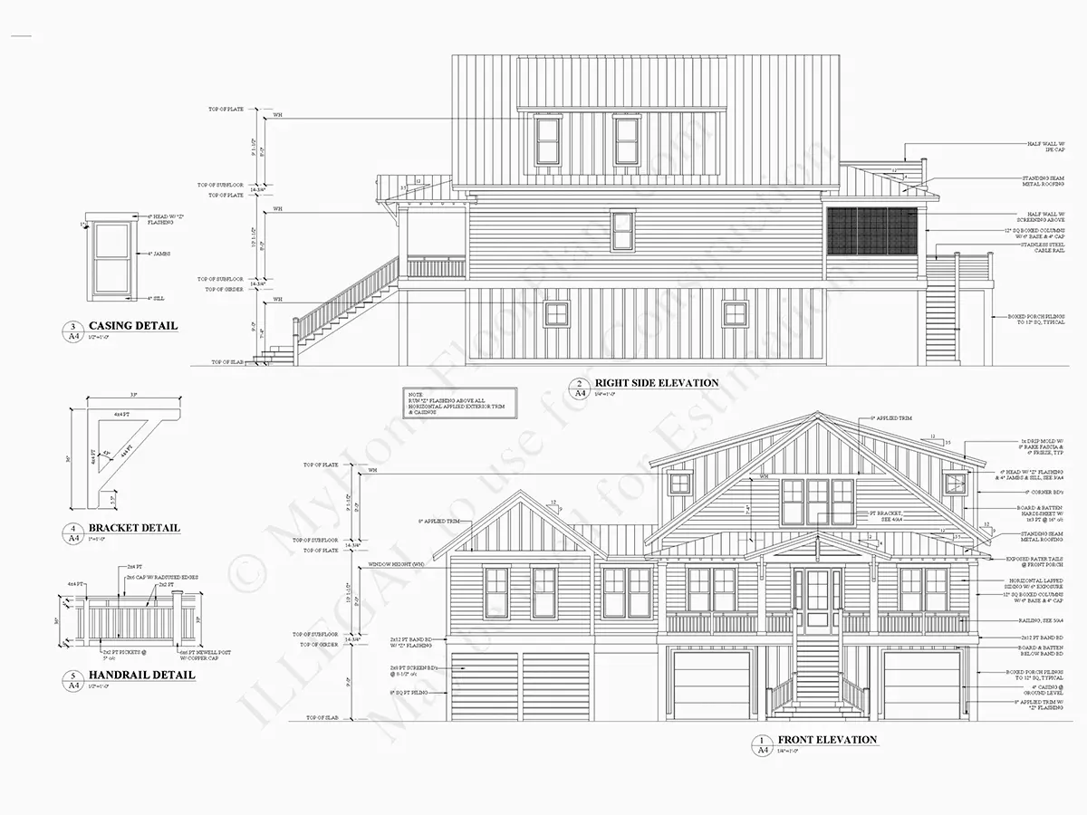 Projekt domu dwupiętrowego o pow. 340 m²: 3 Sypialnie, Gabinet, 4 Łazienki, Otwarta kuchnia, Garaż