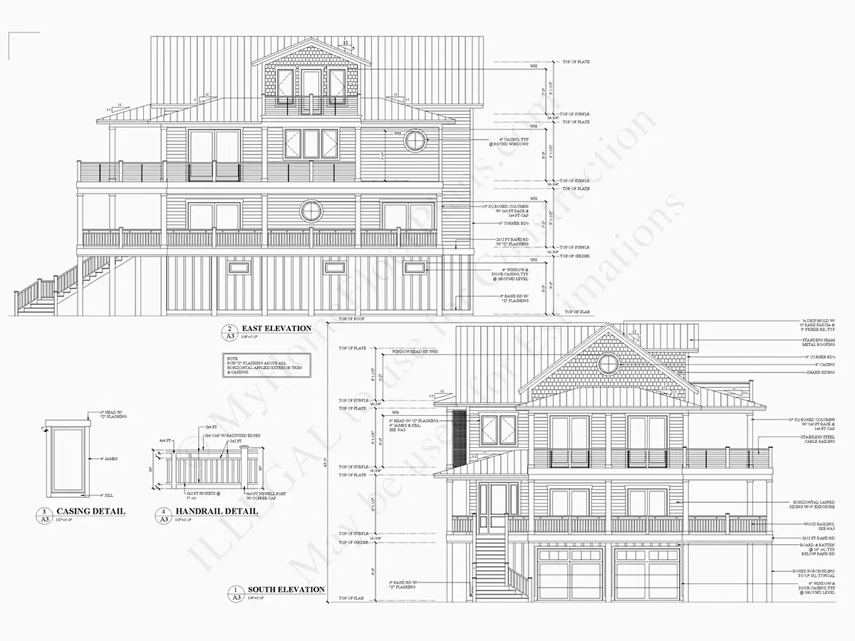 Projekt domu dwupiętrowego o pow. 379 m²: 3 Sypialnie, Gabinet, 6 Łazienki, Otwarta kuchnia, Garaż