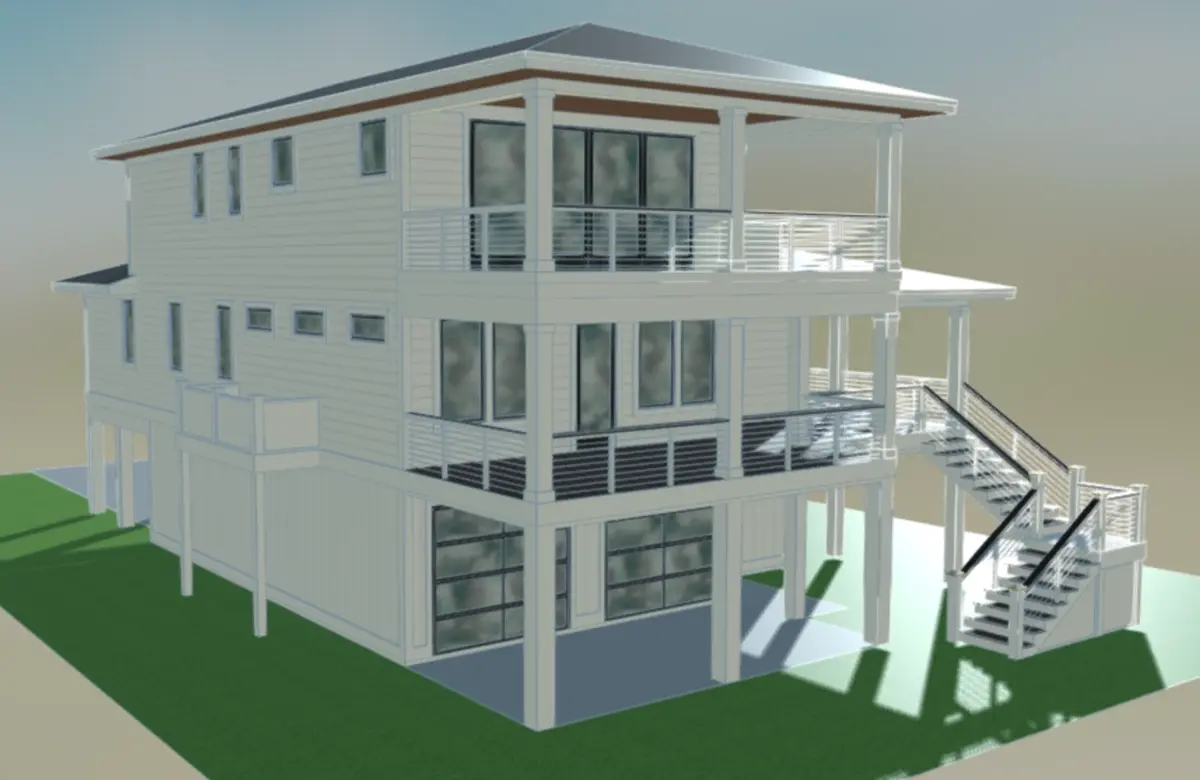 Projekt domu dwupiętrowego o pow. 279 m²: 4 Sypialnie, Gabinet, 5 Łazienki, Otwarta kuchnia, Garaż