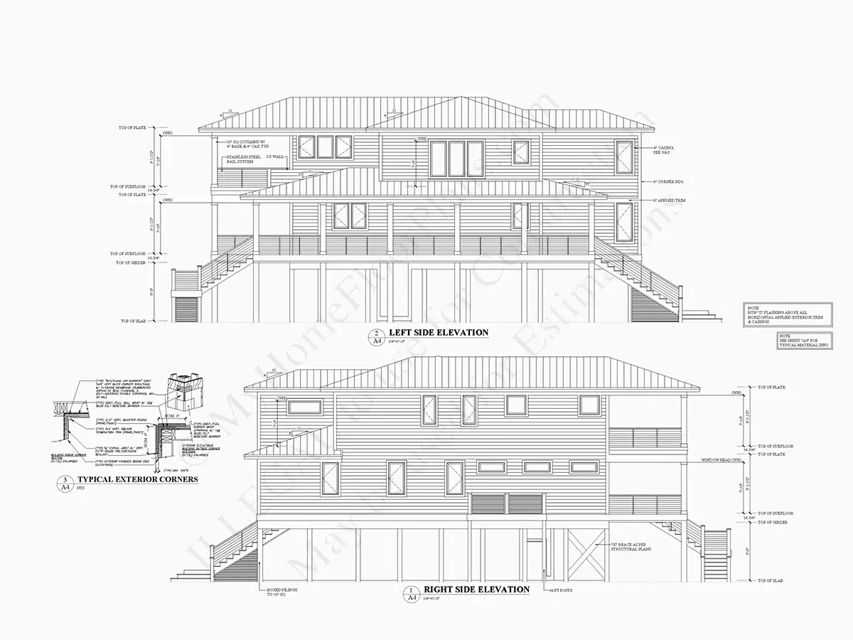 Projekt domu dwupiętrowego o pow. 279 m²: 4 Sypialnie, Gabinet, 5 Łazienki, Otwarta kuchnia, Garaż