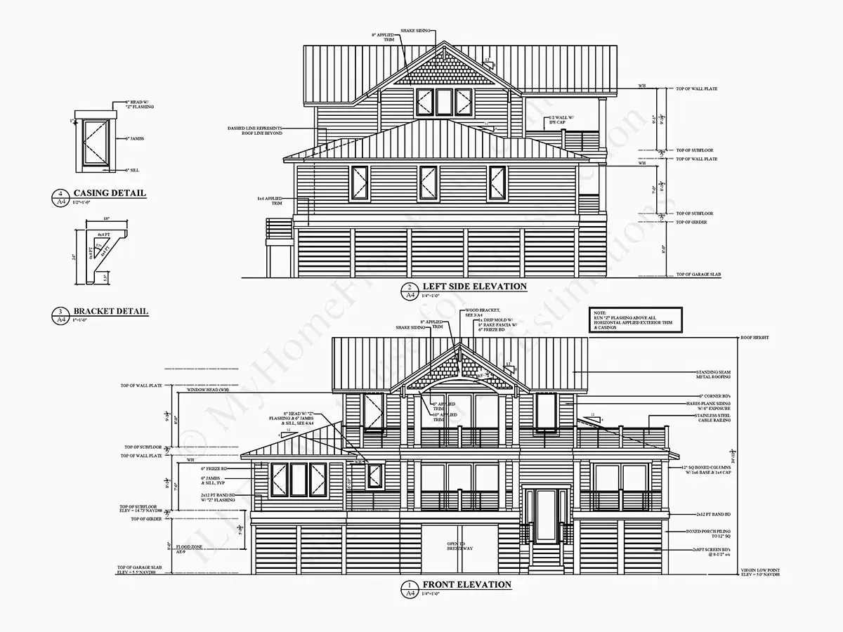 Projekt domu dwupiętrowego o pow. 275 m²: 3 Sypialnie, 3 Łazienki, Otwarta kuchnia, Garaż
