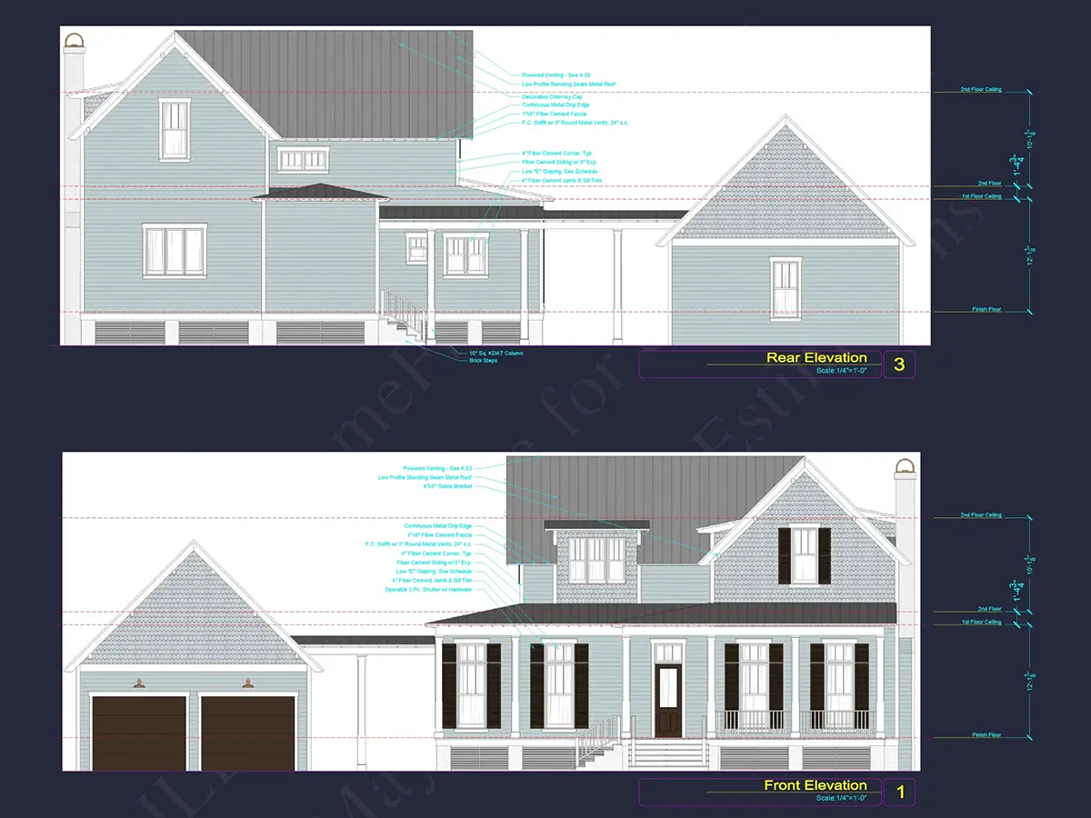 Projekt domu piętrowego o pow. 275 m²: 3 Sypialnie, Gabinet, 5 Łazienki, Otwarta kuchnia, Garaż