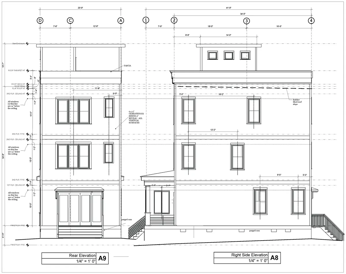 Projekt domu dwupiętrowego o pow. 209 m²: 3 Sypialnie, Gabinet, 4 Łazienki, Otwarta kuchnia, bez Garażu