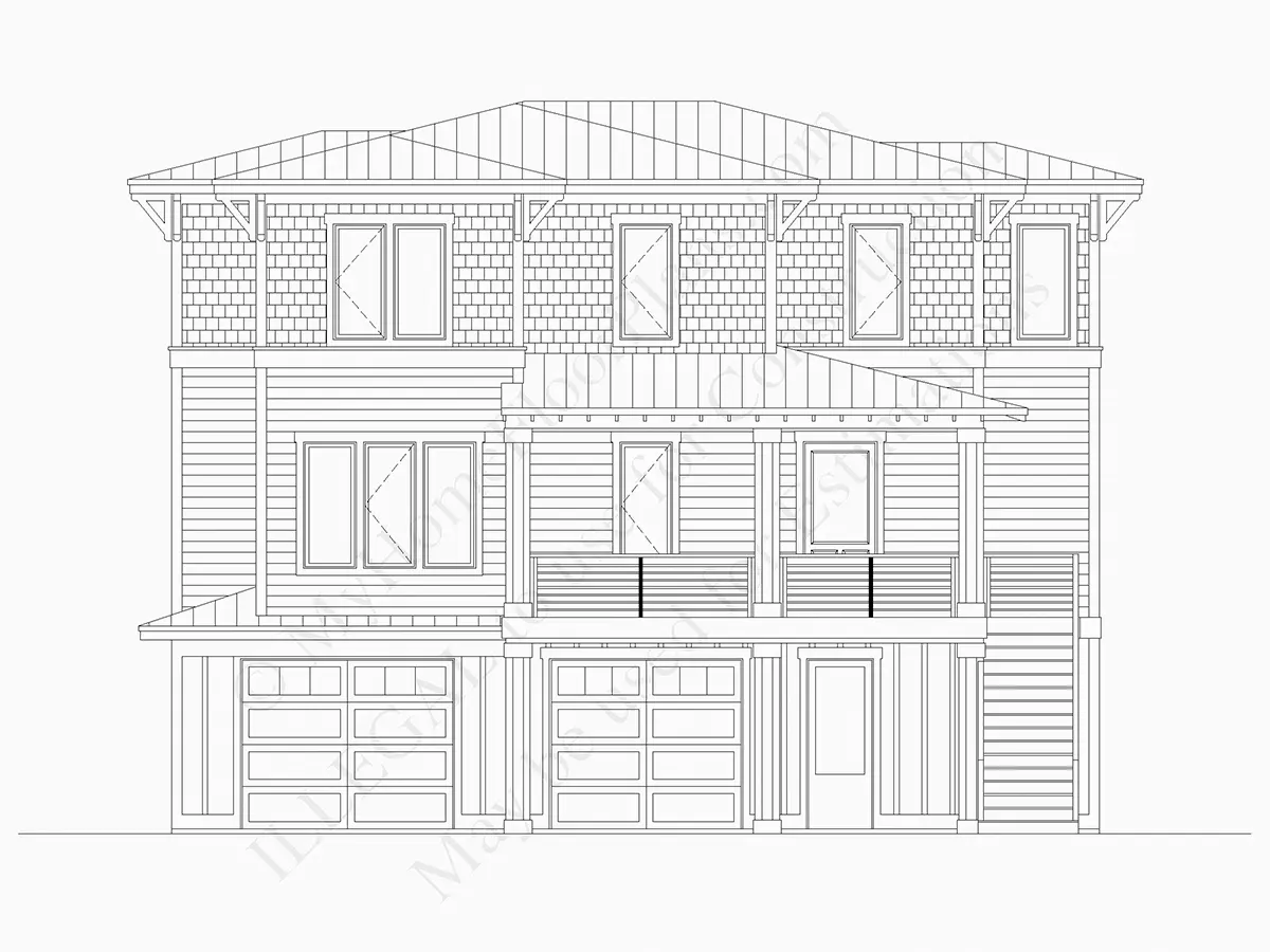 Projekt domu dwupiętrowego o pow. 430 m²: 4 Sypialnie, Gabinet, 5 Łazienki, Otwarta kuchnia, Garaż