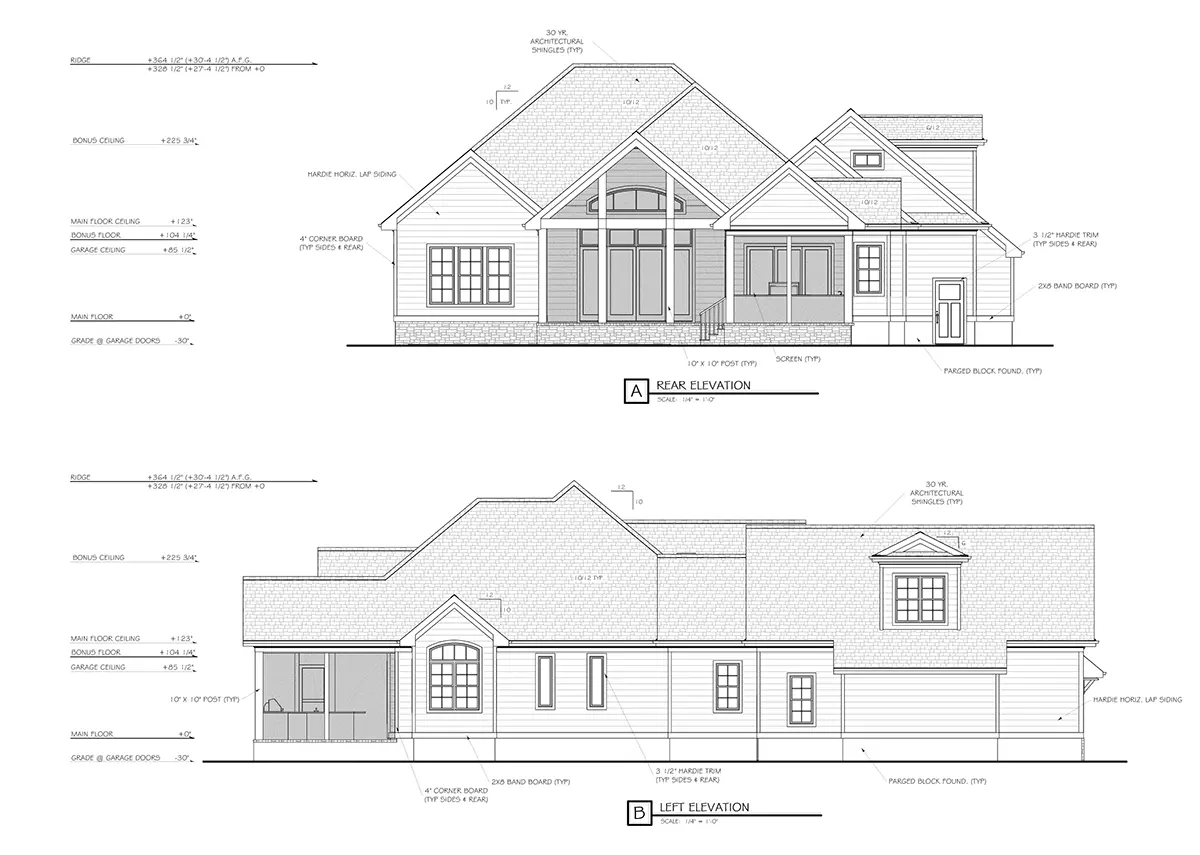 Projekt domu z poddaszem użytkowym o pow. 252 m²: 2 Sypialnie, Gabinet, 5 Łazienki, Otwarta kuchnia, Garaż