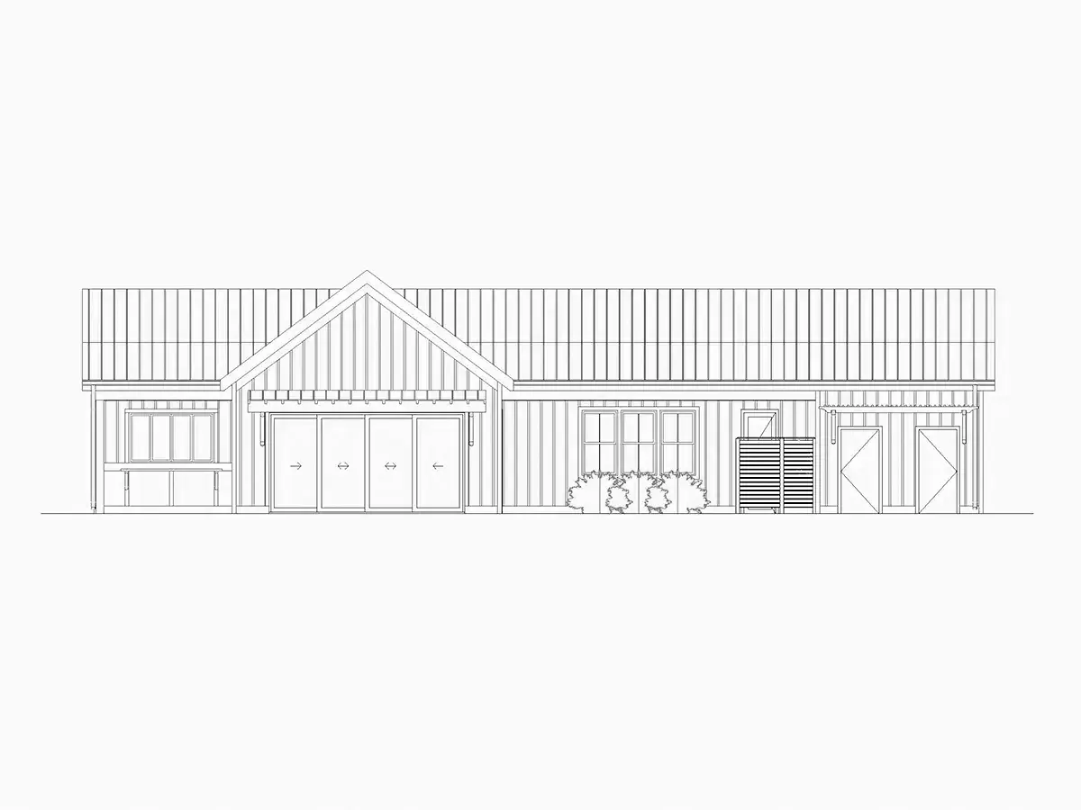 Projekt domu parterowego o pow. 109 m²: 1 Sypialnie, 1 Łazienki, Otwarta kuchnia, Garaż