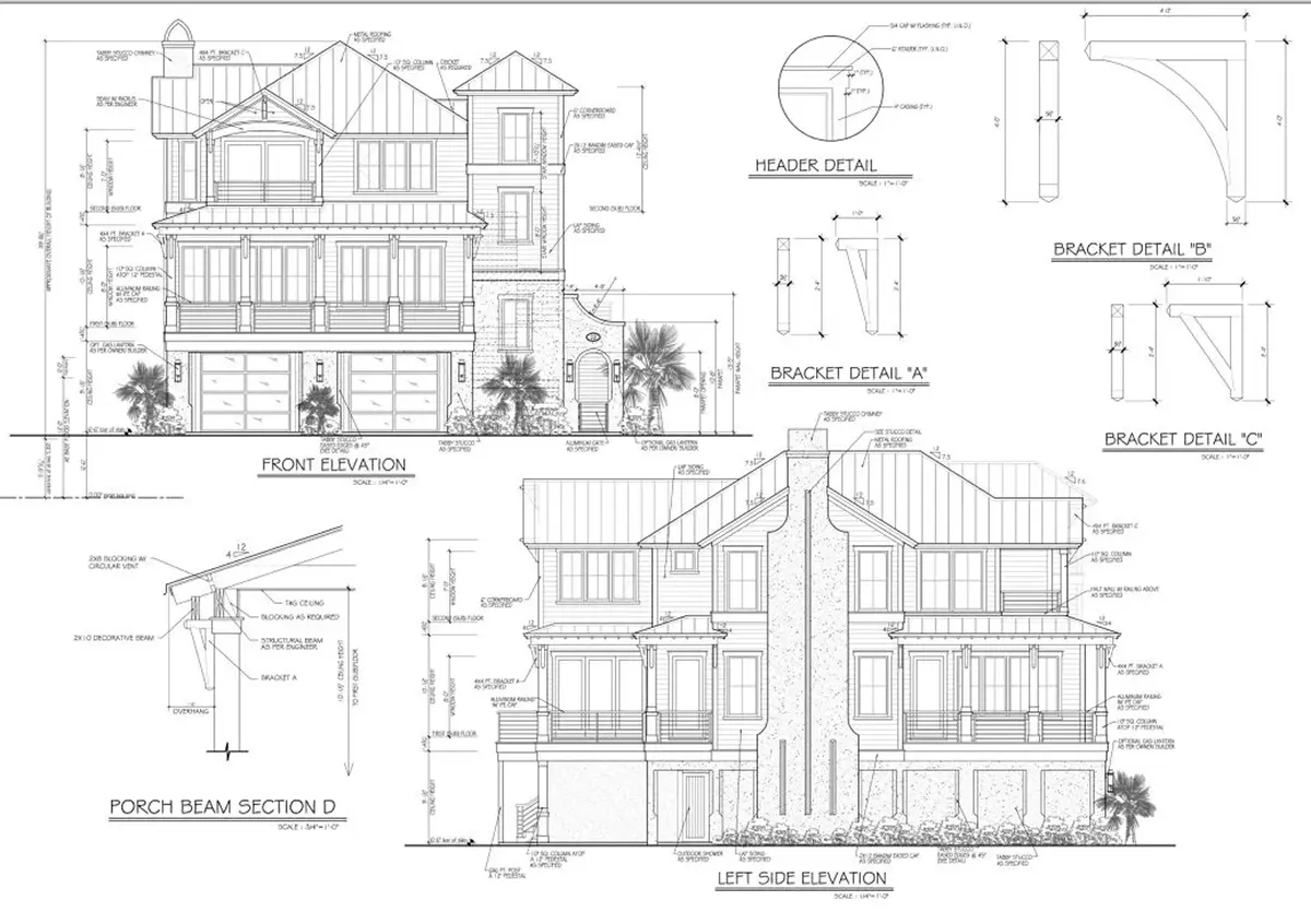 Projekt domu dwupiętrowego o pow. 282 m²: 3 Sypialnie, Gabinet, 5 Łazienki, Otwarta kuchnia, Garaż