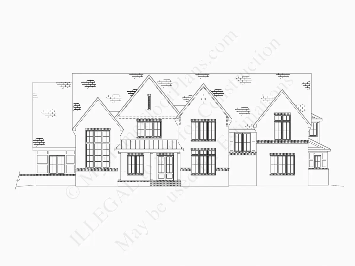 Projekt domu piętrowego + piwnicą o pow. 632 m²: 5 Sypialnie, Gabinet, 6 Łazienki, Otwarta kuchnia, Garaż