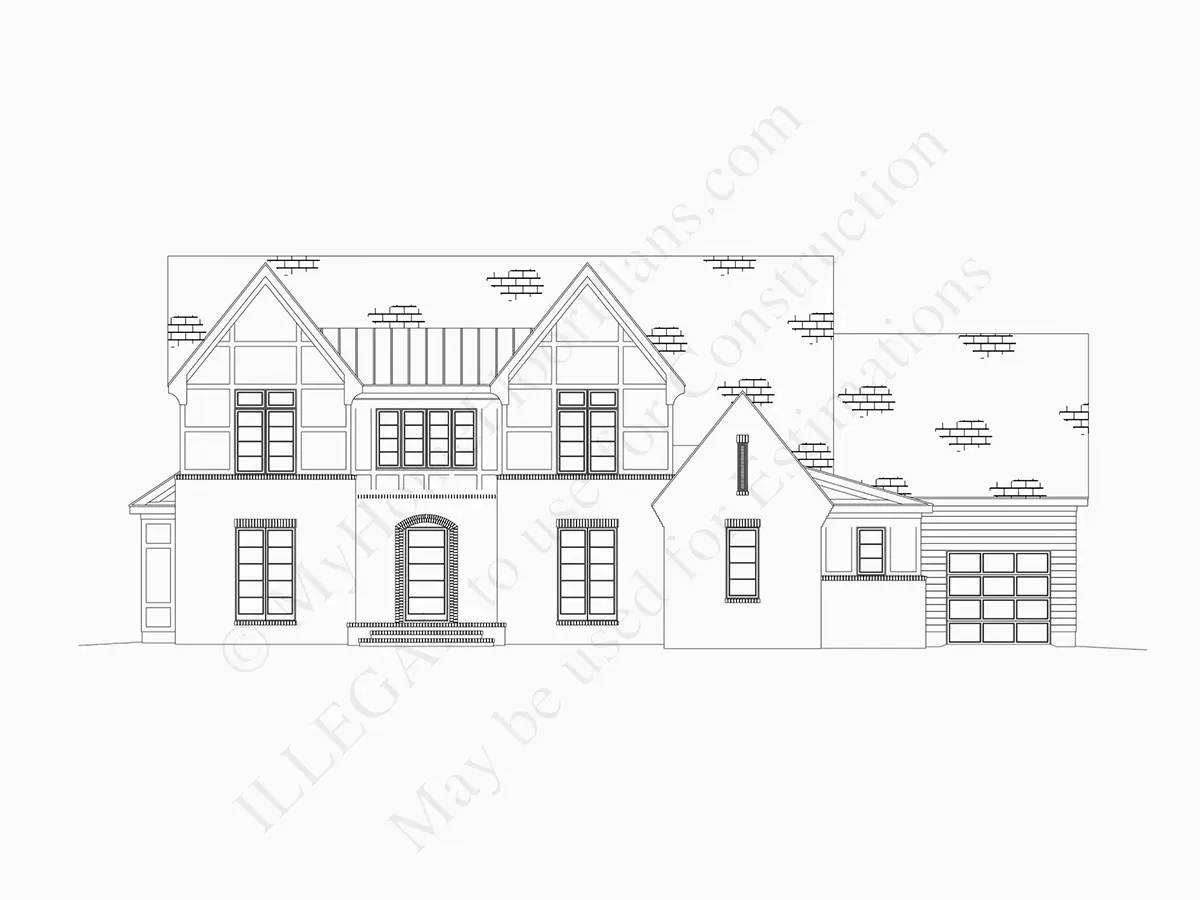 Projekt domu piętrowego o pow. 381 m²: 4 Sypialnie, 5 Łazienki, Otwarta kuchnia, Garaż