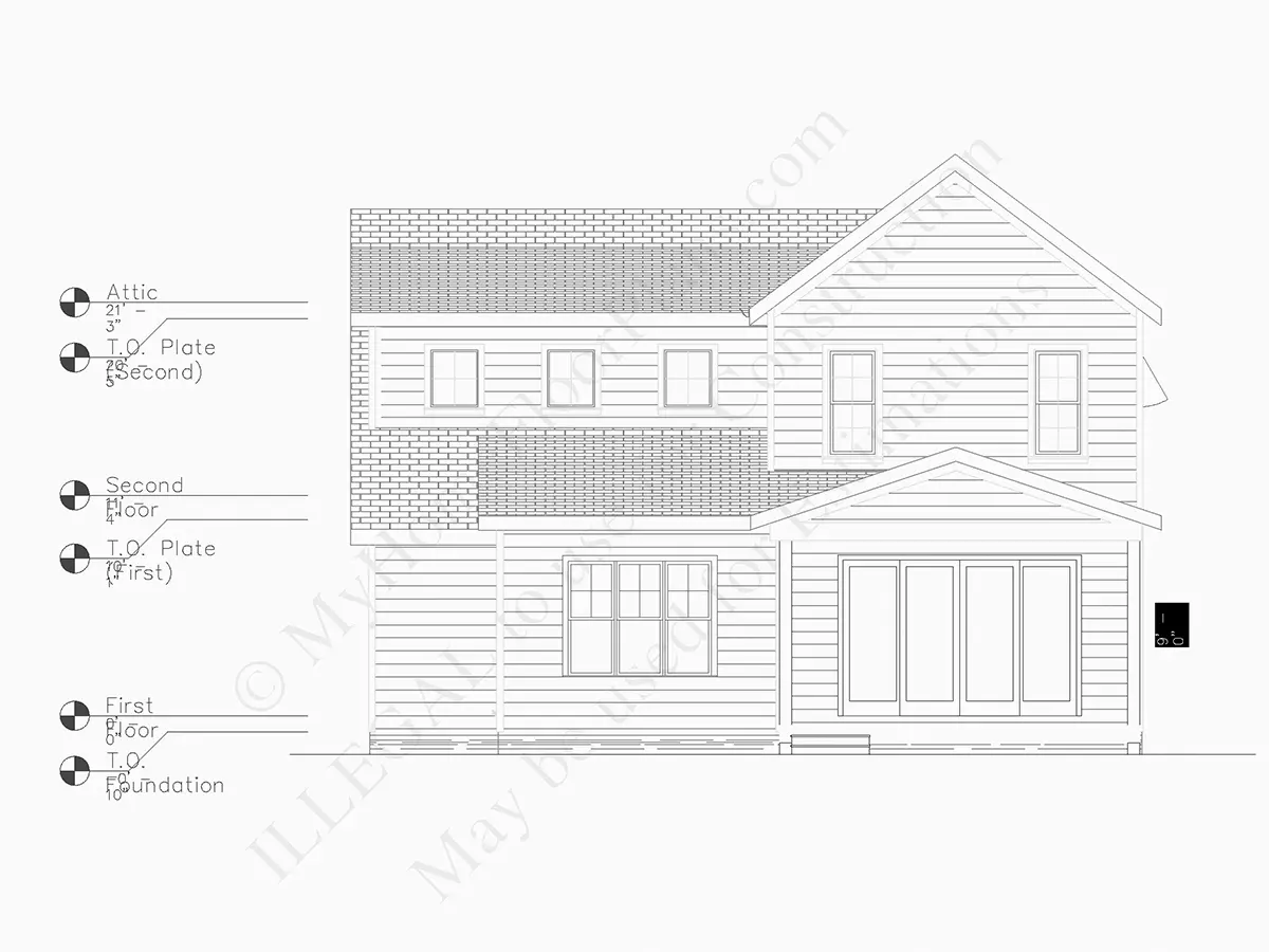 Elewacje 7 – Projekt domu piętrowego o pow. 240 m²: 3 Sypialnie, Gabinet, 3 Łazienki, Otwarta kuchnia, Garaż — 94159R