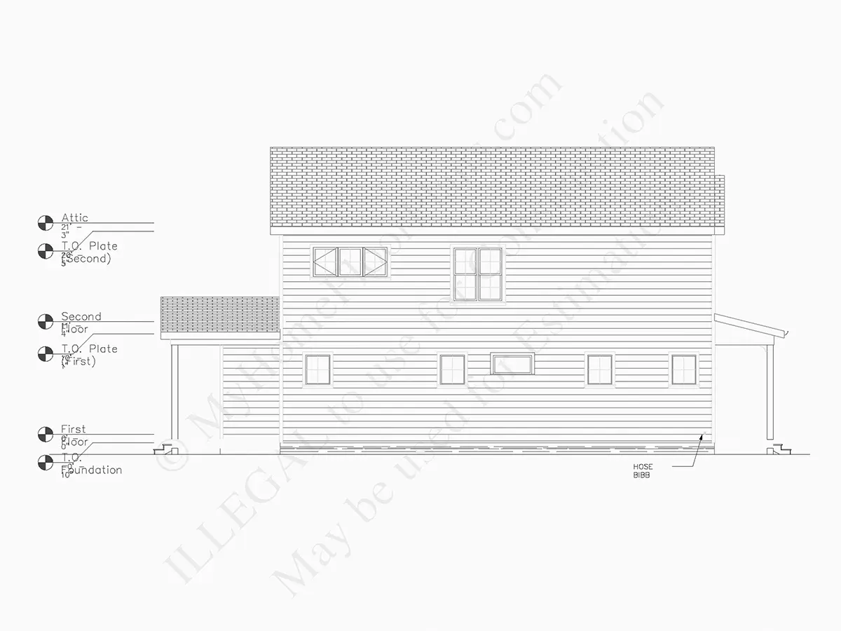 Elewacje 8 – Projekt domu piętrowego o pow. 240 m²: 3 Sypialnie, Gabinet, 3 Łazienki, Otwarta kuchnia, Garaż — 94159R