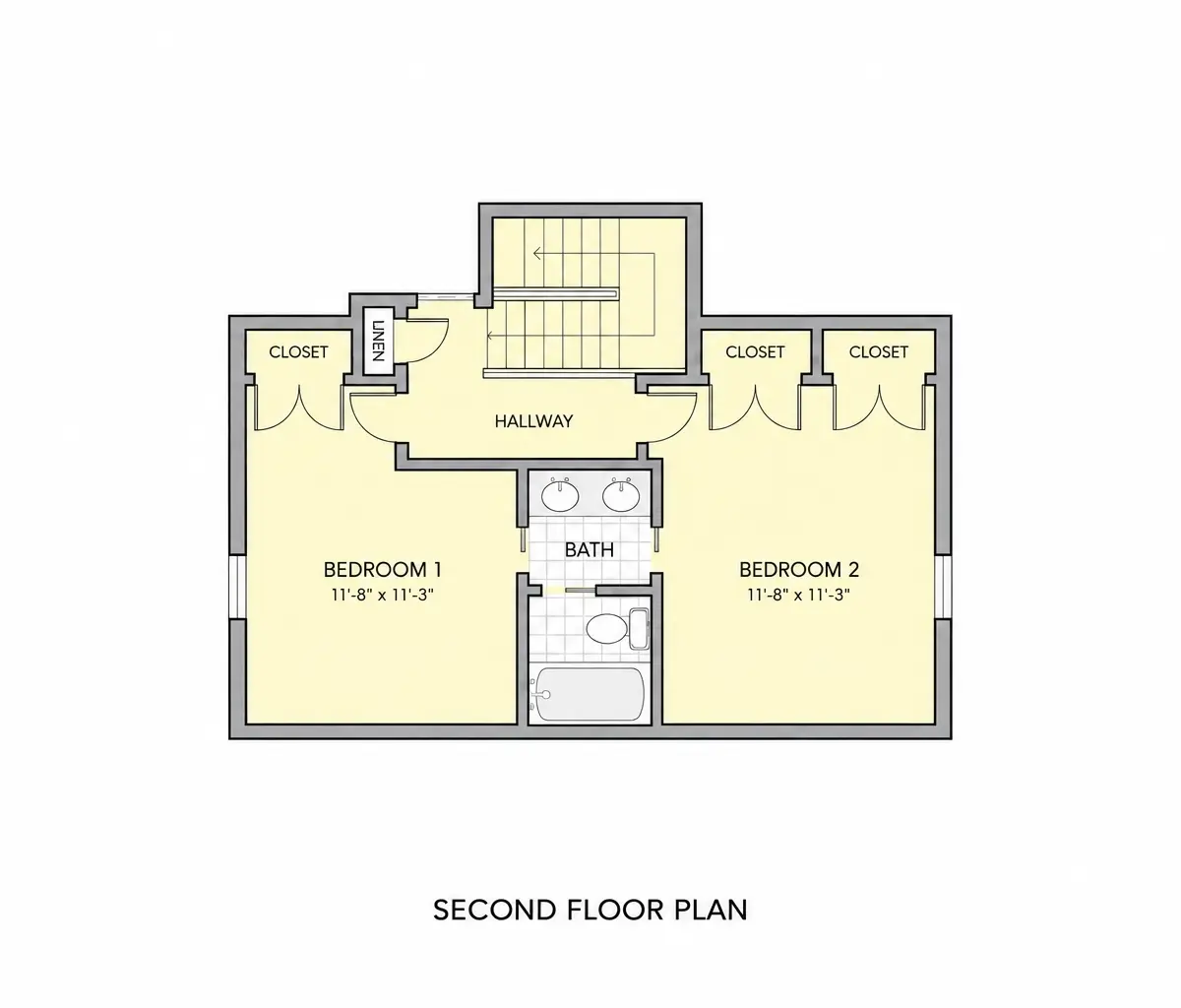 1. piętro 28 – Projekt domu dwupiętrowego o pow. 204 m²: 3 Sypialnie, 4 Łazienki, bez Garażu — 44908R