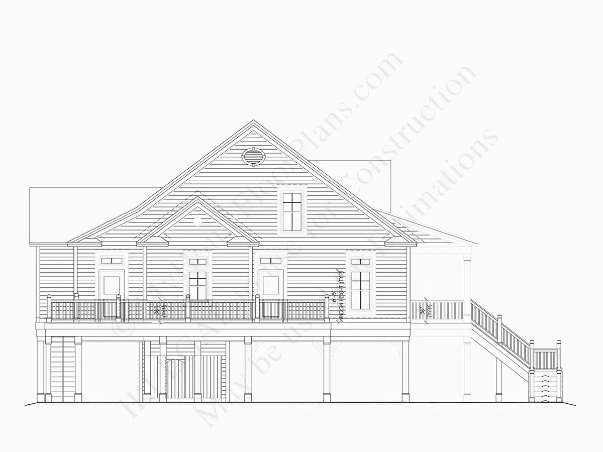 Elewacje 14 – Projekt domu dwupiętrowego o pow. 204 m²: 3 Sypialnie, 4 Łazienki, bez Garażu — 44908R