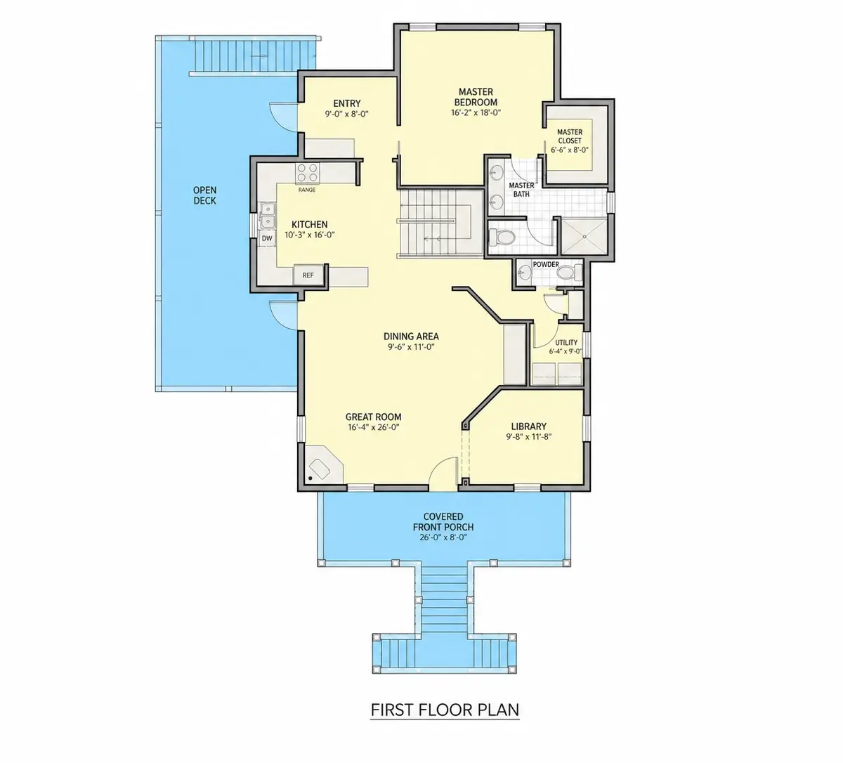 Parter 27 – Projekt domu dwupiętrowego o pow. 204 m²: 3 Sypialnie, 4 Łazienki, bez Garażu — 44908R