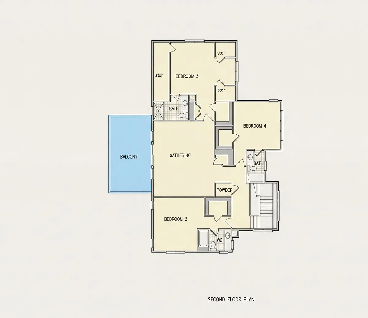 1. piętro 34 – Projekt domu dwupiętrowego o pow. 585 m²: 5 Sypialnie, Gabinet, 7 Łazienki, Otwarta kuchnia, Garaż — 10297R