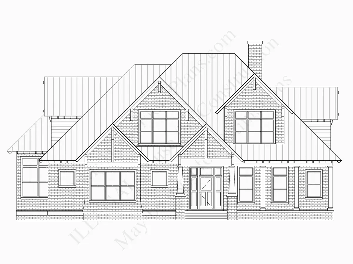 Elewacje 28 – Projekt domu piętrowego + piwnicą o pow. 630 m²: 6 Sypialnie, 6 Łazienki, Otwarta kuchnia, Garaż — 59624R