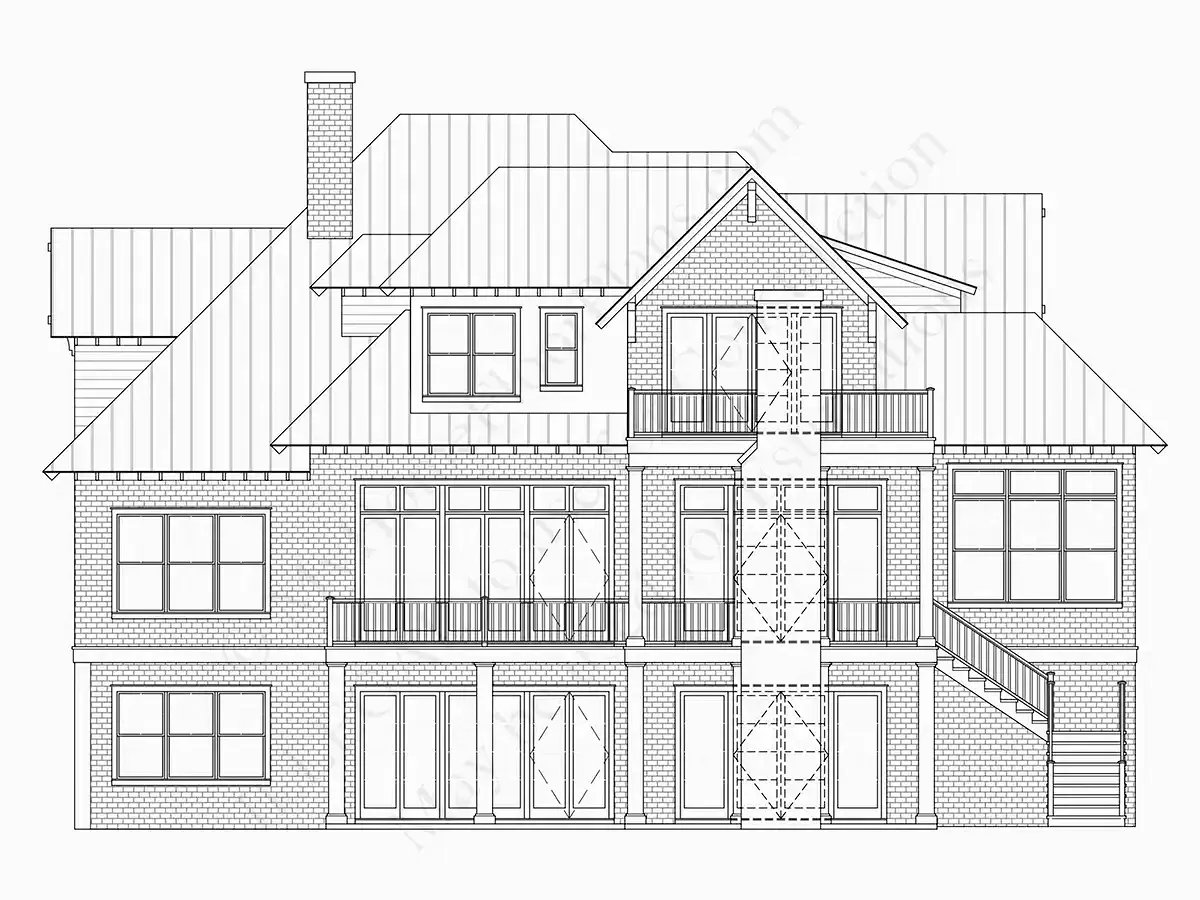 Elewacje 31 – Projekt domu piętrowego + piwnicą o pow. 630 m²: 6 Sypialnie, 6 Łazienki, Otwarta kuchnia, Garaż — 59624R