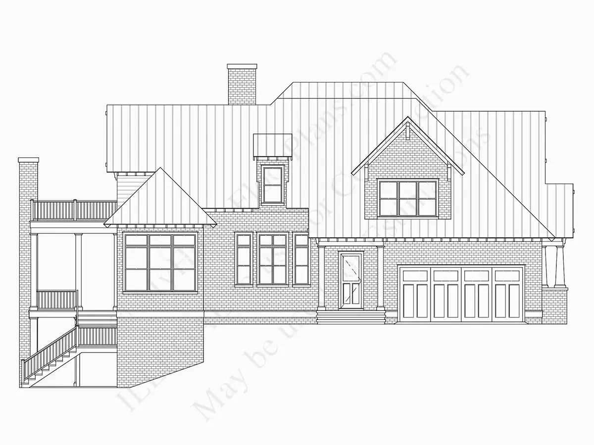 Elewacje 29 – Projekt domu piętrowego + piwnicą o pow. 630 m²: 6 Sypialnie, 6 Łazienki, Otwarta kuchnia, Garaż — 59624R