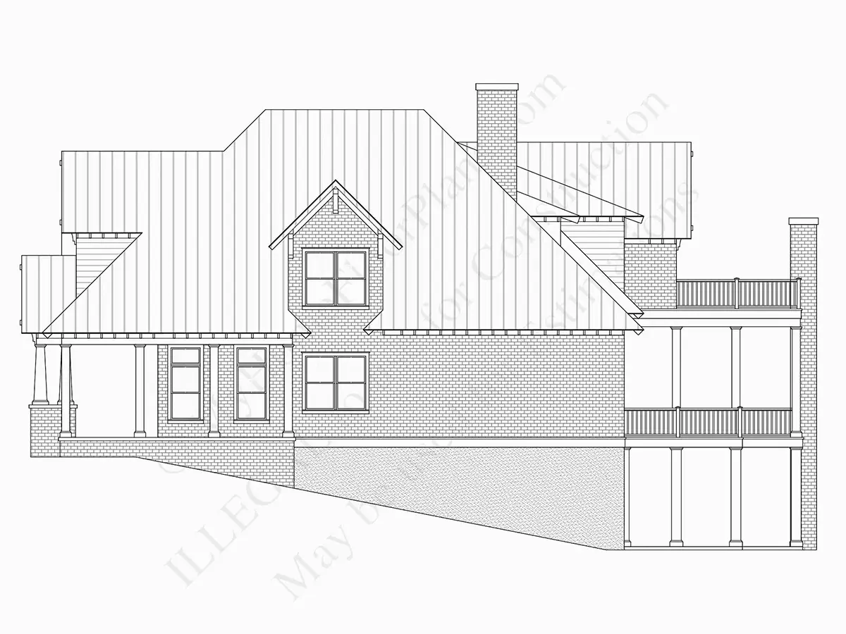 Elewacje 30 – Projekt domu piętrowego + piwnicą o pow. 630 m²: 6 Sypialnie, 6 Łazienki, Otwarta kuchnia, Garaż — 59624R