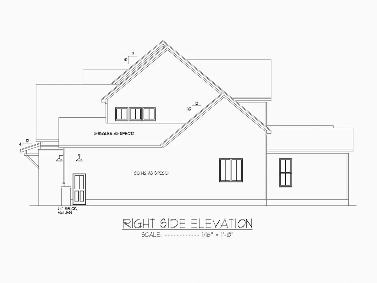 Elewacje 8 – Projekt domu piętrowego o pow. 384 m²: 4 Sypialnie, Gabinet, 5 Łazienki, Otwarta kuchnia, Garaż — 50641R