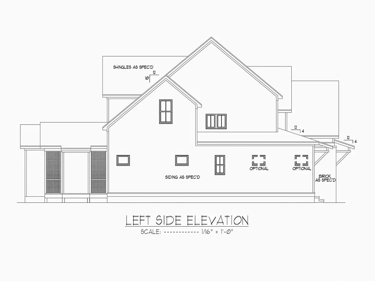 Elewacje 6 – Projekt domu piętrowego o pow. 384 m²: 4 Sypialnie, Gabinet, 5 Łazienki, Otwarta kuchnia, Garaż — 50641R