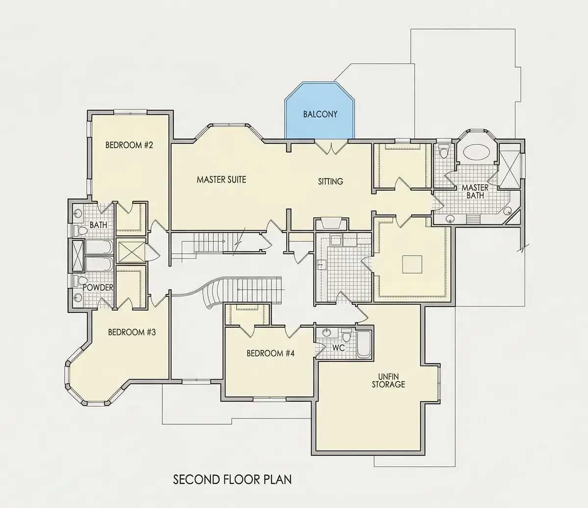 1. piętro 22 – Projekt domu dwupiętrowego o pow. 497 m²: 5 Sypialnie, Gabinet, 6 Łazienki, Garaż — 85576R