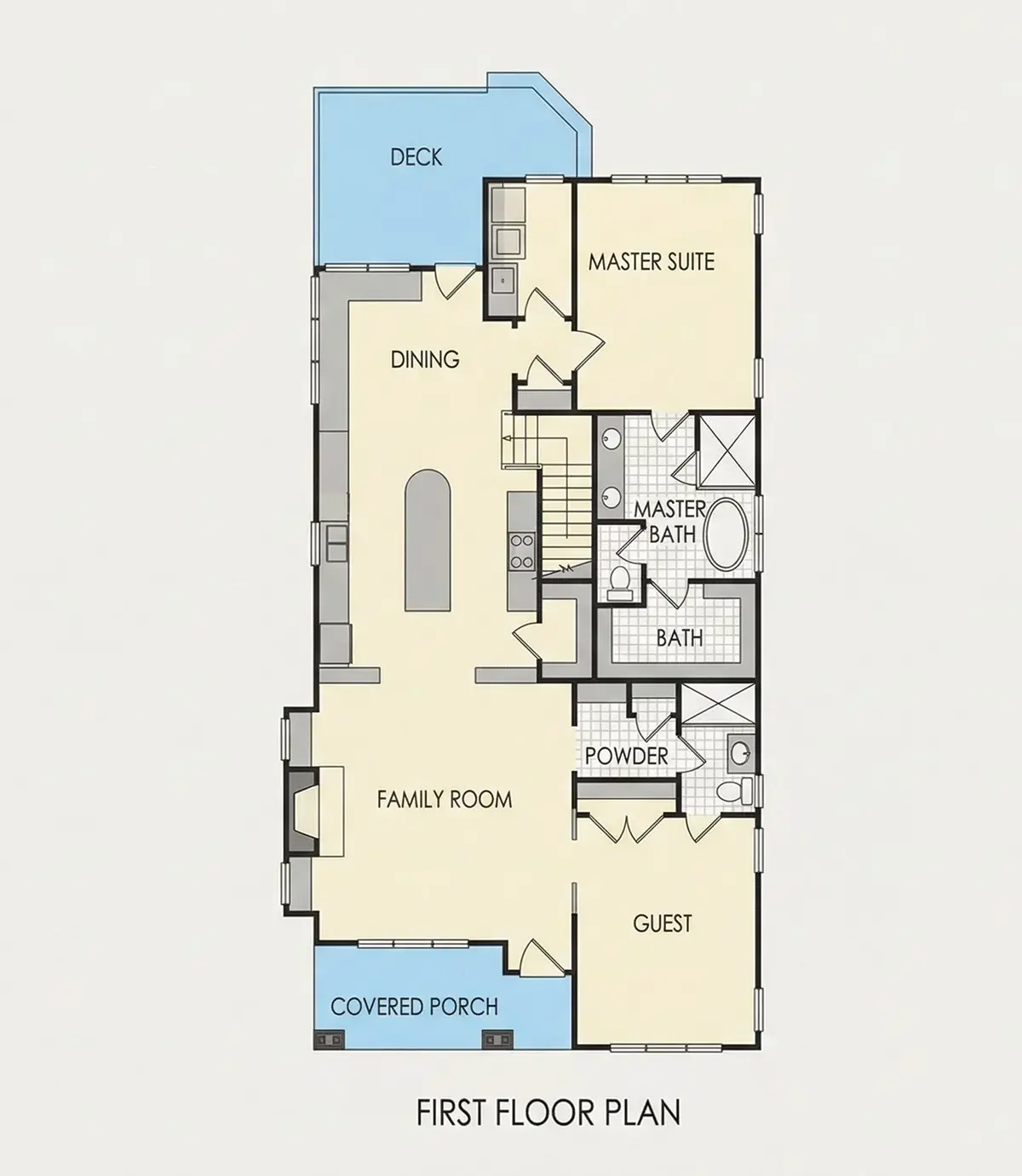 Parter 11 – Projekt domu z poddaszem użytkowym o pow. 292 m²: 4 Sypialnie, Gabinet, 3 Łazienki, Otwarta kuchnia, bez Garażu — 57107R