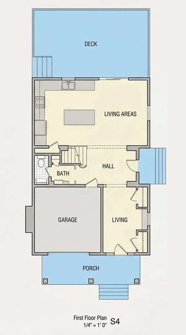 Parter 6 – Projekt domu dwupiętrowego o pow. 251 m²: 5 Sypialnie, Gabinet, 4 Łazienki, Otwarta kuchnia, bez Garażu — 24322R