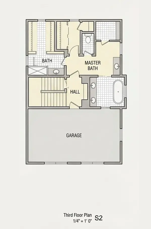 2. piętro 8 – Projekt domu dwupiętrowego o pow. 251 m²: 5 Sypialnie, Gabinet, 4 Łazienki, Otwarta kuchnia, bez Garażu — 24322R