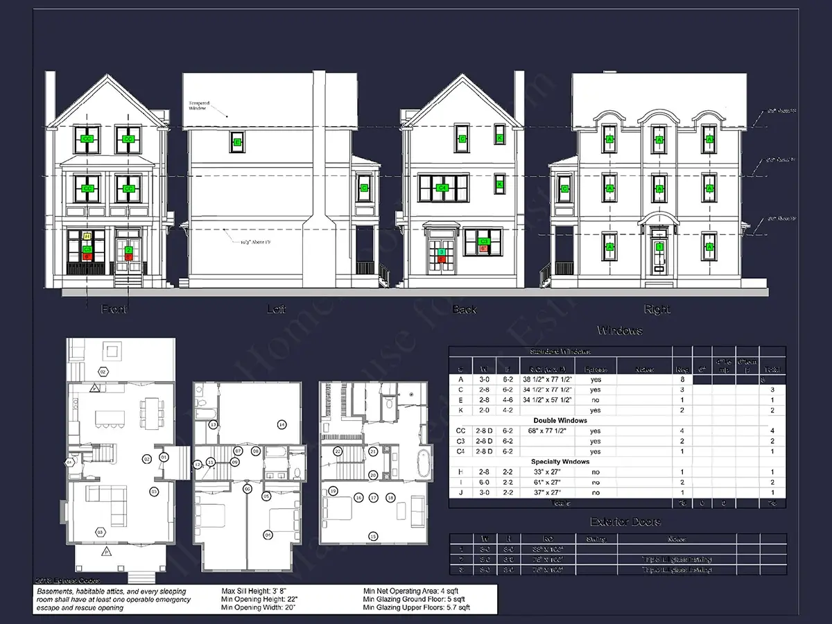 Elewacje 5 – Projekt domu dwupiętrowego o pow. 251 m²: 5 Sypialnie, Gabinet, 4 Łazienki, Otwarta kuchnia, bez Garażu — 24322R