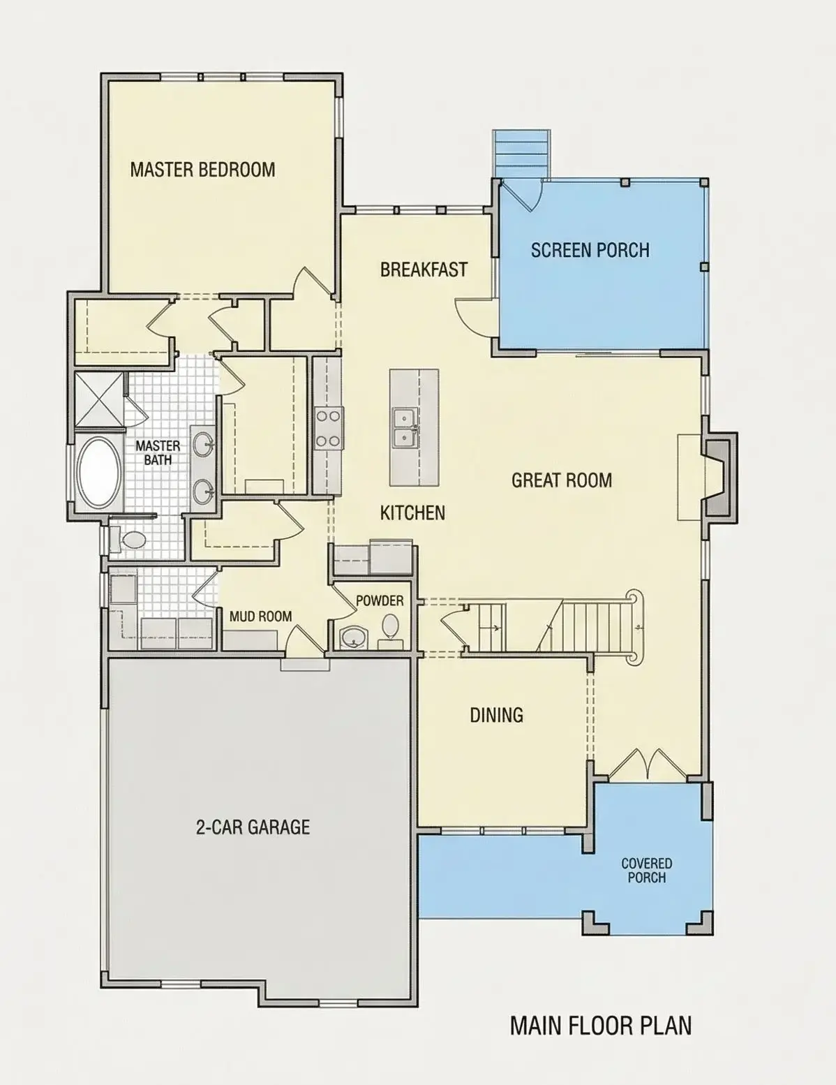 Parter 18 – Projekt domu piętrowego o pow. 318 m²: 5 Sypialnie, 4 Łazienki, Otwarta kuchnia, Garaż — 70890R