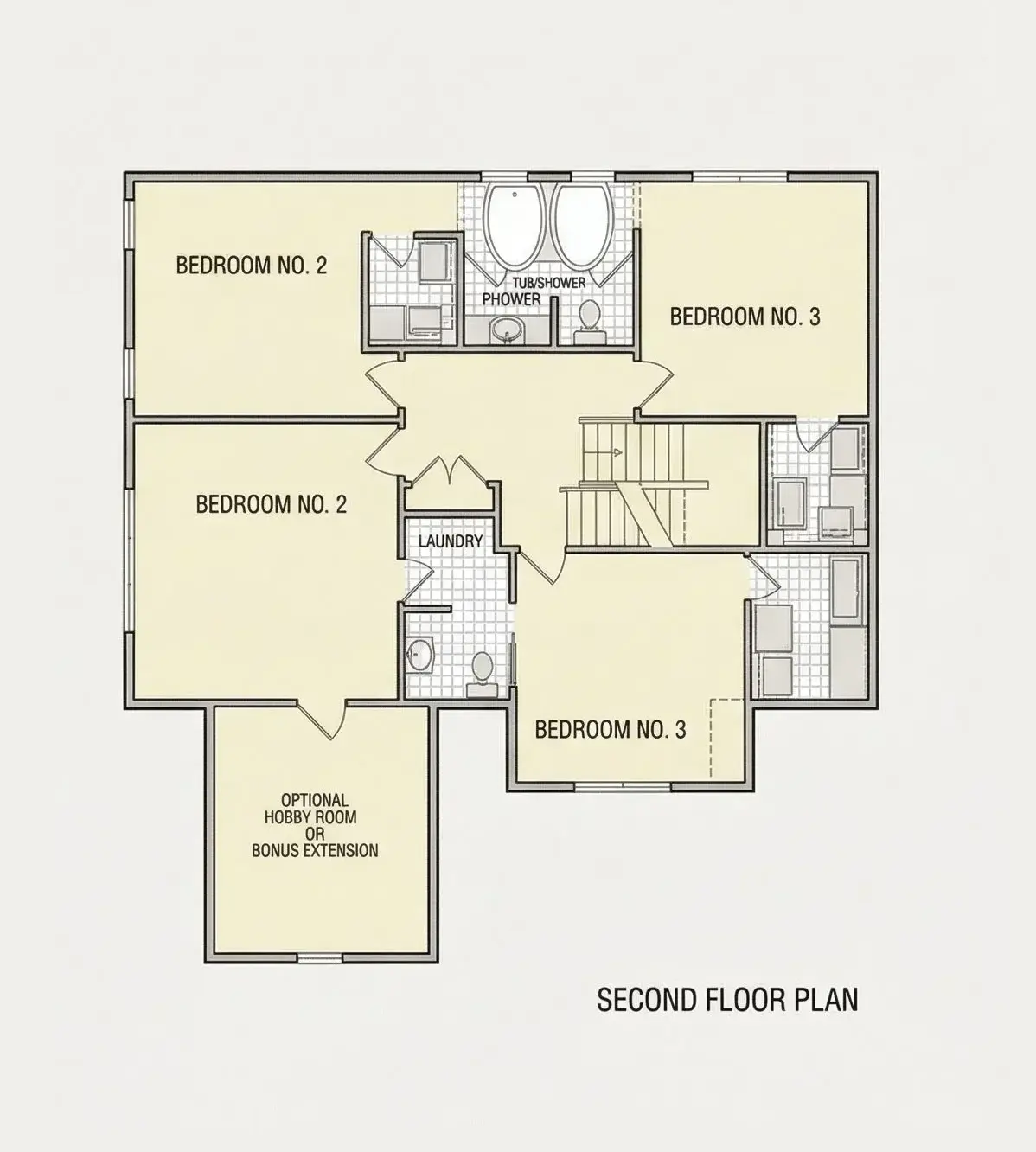 1. piętro 19 – Projekt domu piętrowego o pow. 318 m²: 5 Sypialnie, 4 Łazienki, Otwarta kuchnia, Garaż — 70890R