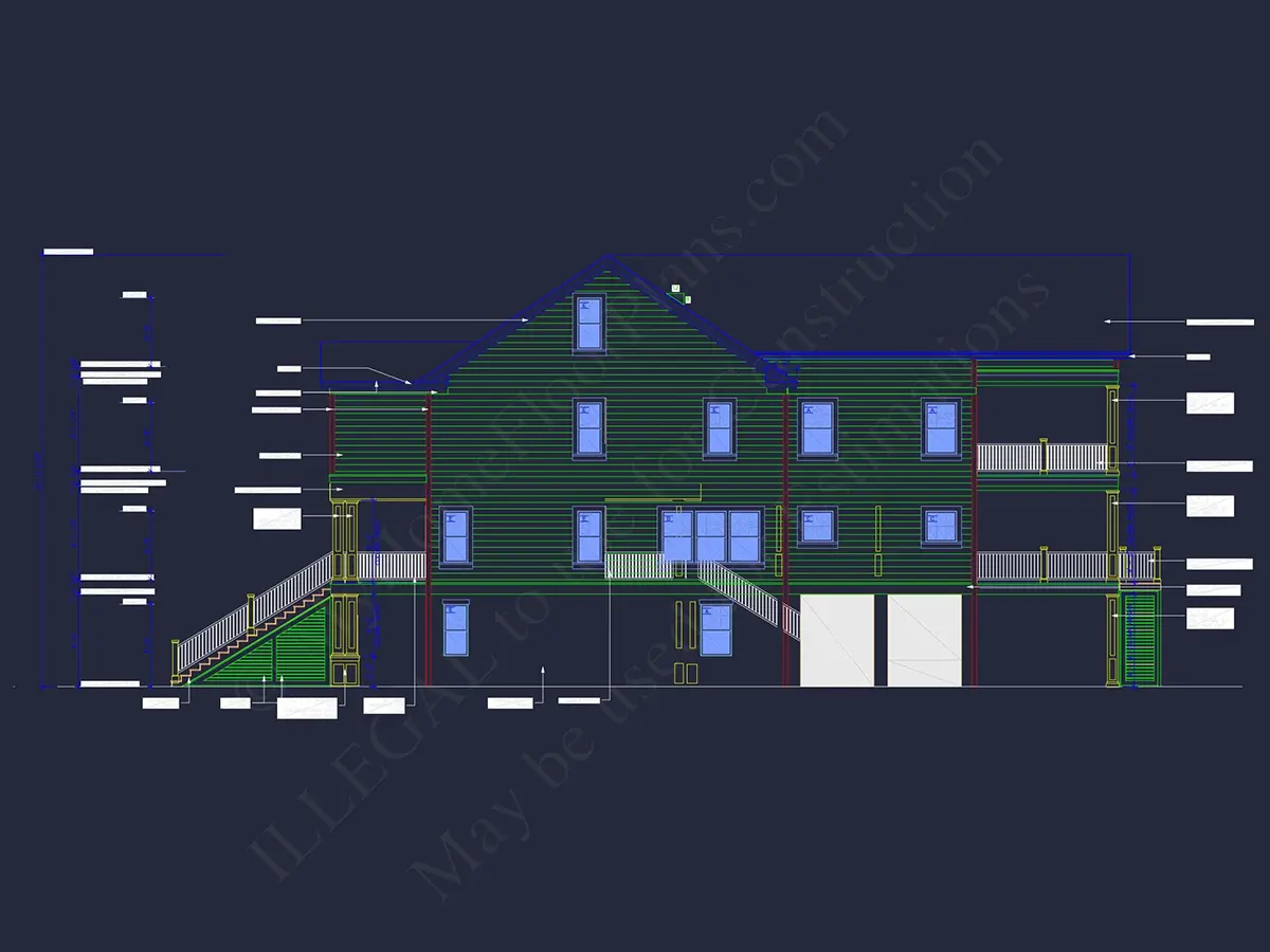 Elewacje 21 – Projekt domu dwupiętrowego o pow. 372 m²: 3 Sypialnie, 5 Łazienki, Otwarta kuchnia, Garaż — 58990R